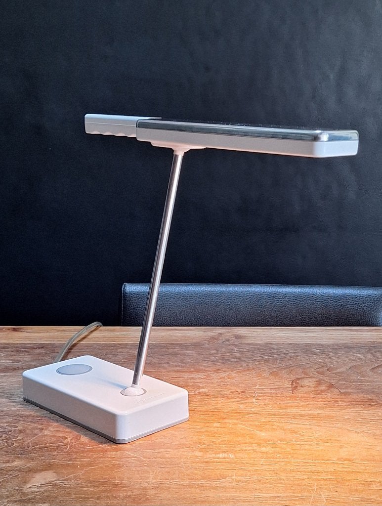 vintage Tobias Grau design bureaulamp tafel-lamp wit met alu, Bureaulamp, Gebruikt, Overige merken, Met schakelaar