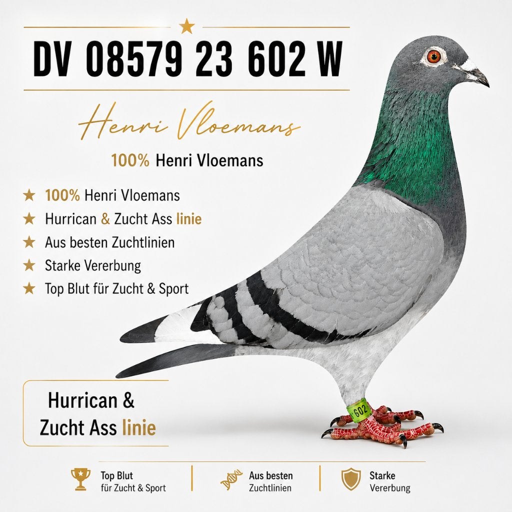 Duivin 100 % Henri Vloemans -Hurricane, Vrouwelijk, Postduif