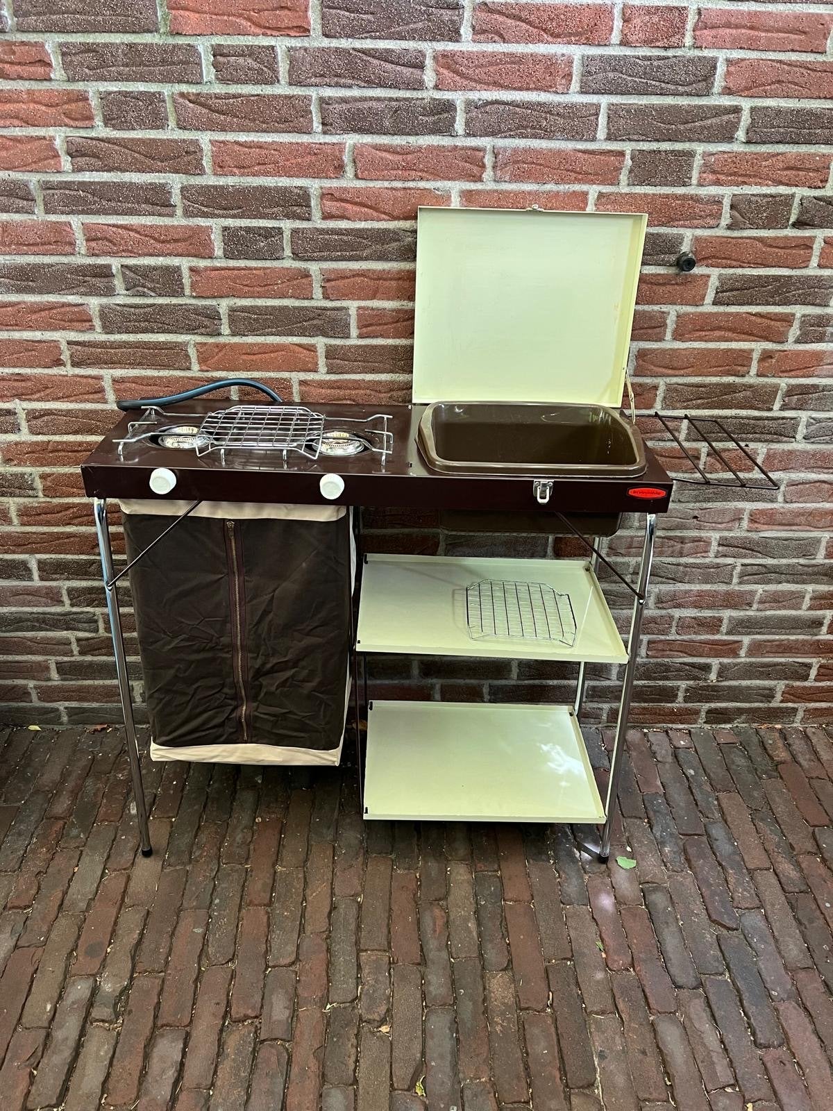Campingkeuken met spoelbak (scheur in spoelbak), Caravans en Kamperen, Kampeeraccessoires, Ophalen of Verzenden, Gebruikt