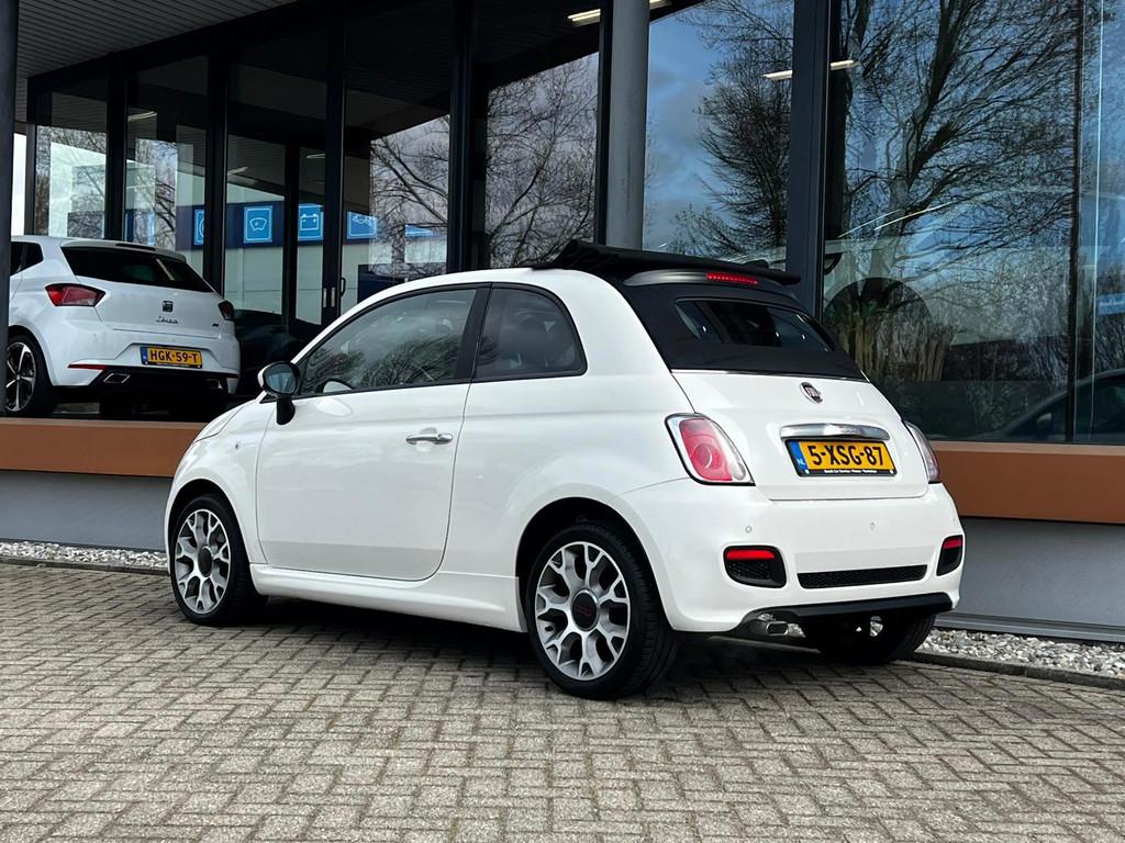 Fiat 500 C 0.9 TwinAir Turbo Cult CABRIOLET / HILL HOLD /, Parkeersensor, Gebruikt, Cabriolet, Leder en Stof