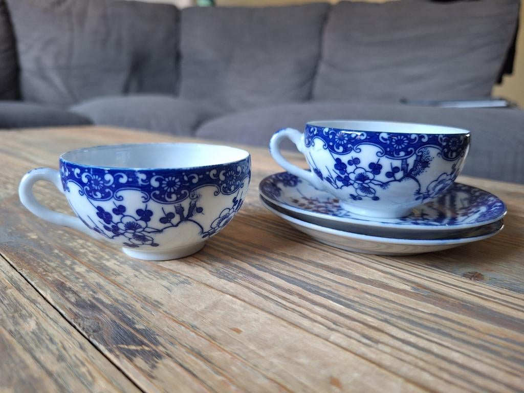 Nippon Tokusei Noritake 2 kopjes 2 schoteltjes, Ophalen of Verzenden