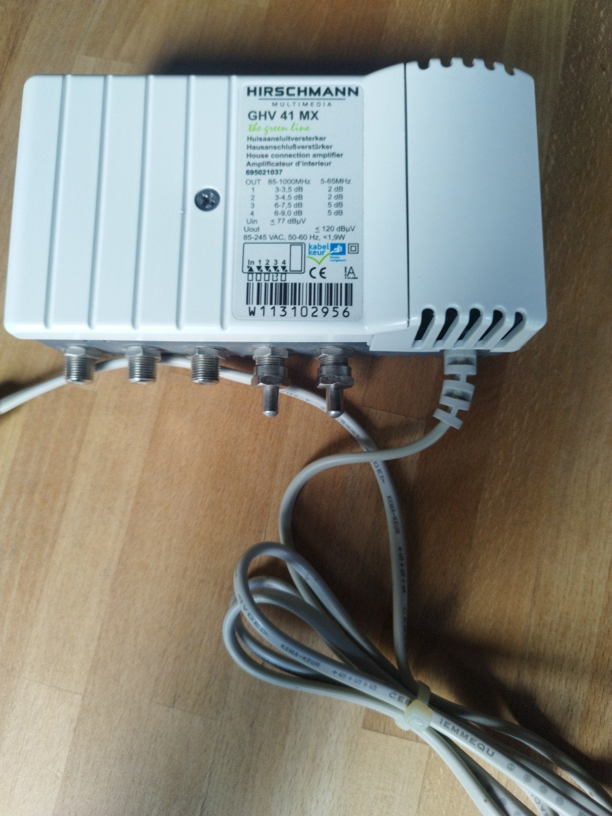 Hirschmann GHV 41 MX Huisansluitversterker, Ophalen of Verzenden, Gebruikt, Minder dan 2 meter, Overige kabels