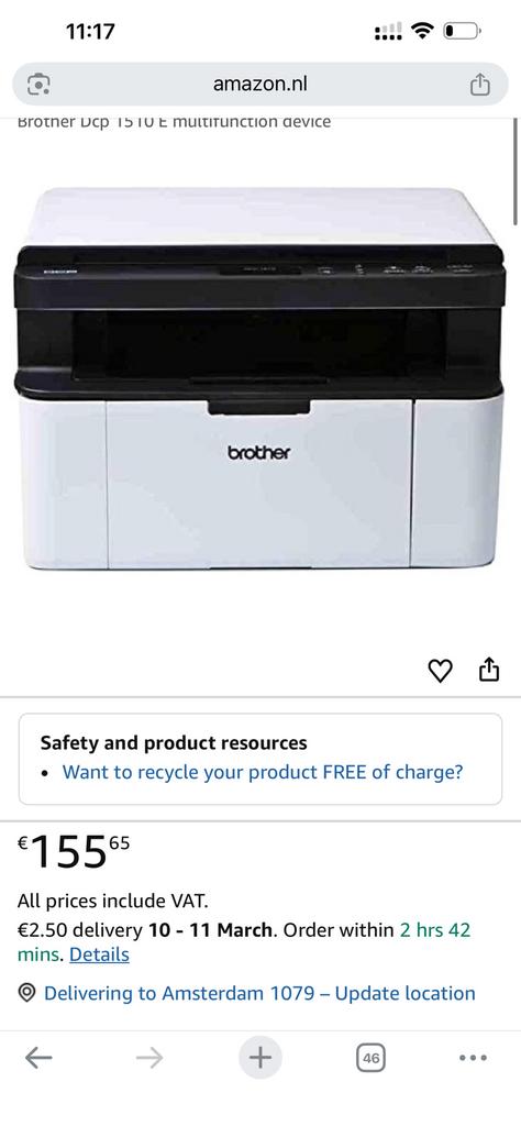 Brother Printer– Print / Scan / Copy – Excellent Condition, Ophalen, Zo goed als nieuw