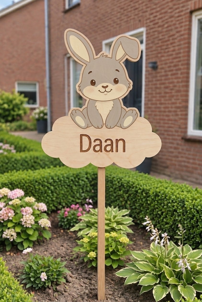 Geboortebord Dieren | Uniek Houten met Naam, Ophalen of Verzenden, Nieuw, Geboortebord