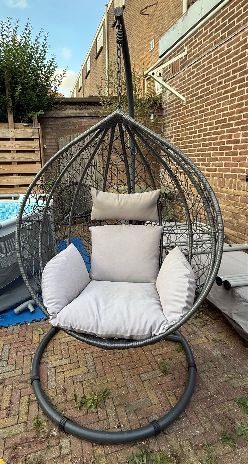 Deze week op te halen! Comfortabele Hangstoel met Kussens, Ophalen, Gebruikt, Wicker