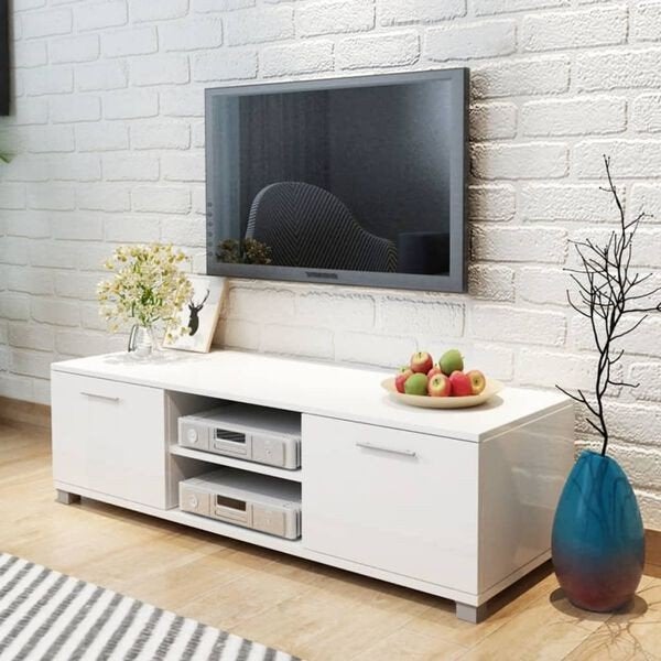 Tv-meubel 120x40,5x35 cm hoogglans wit Nieuw in doos, ., Nieuw, Ophalen of Verzenden, .