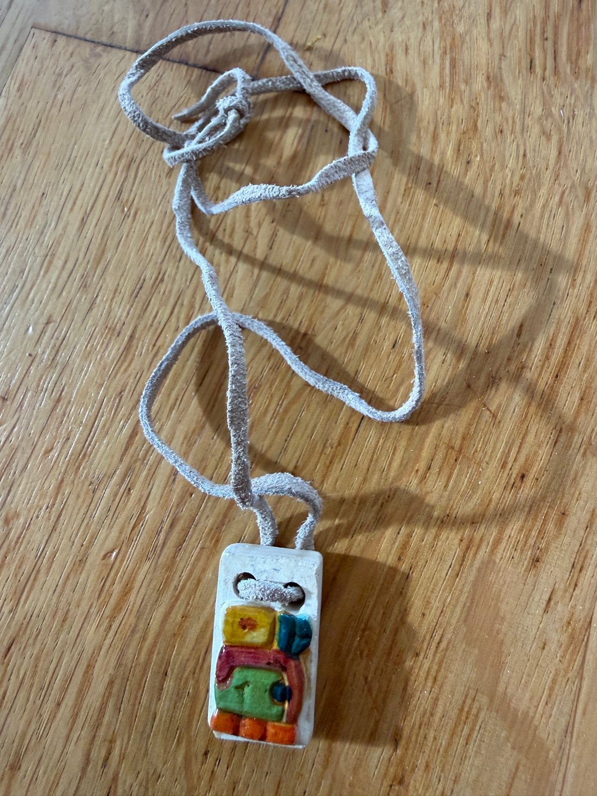 Handgemaakte ketting met hanger Mexicaanse en Mayakunst, Gebruikt, Overige kleuren, Ophalen of Verzenden, Overige materialen
