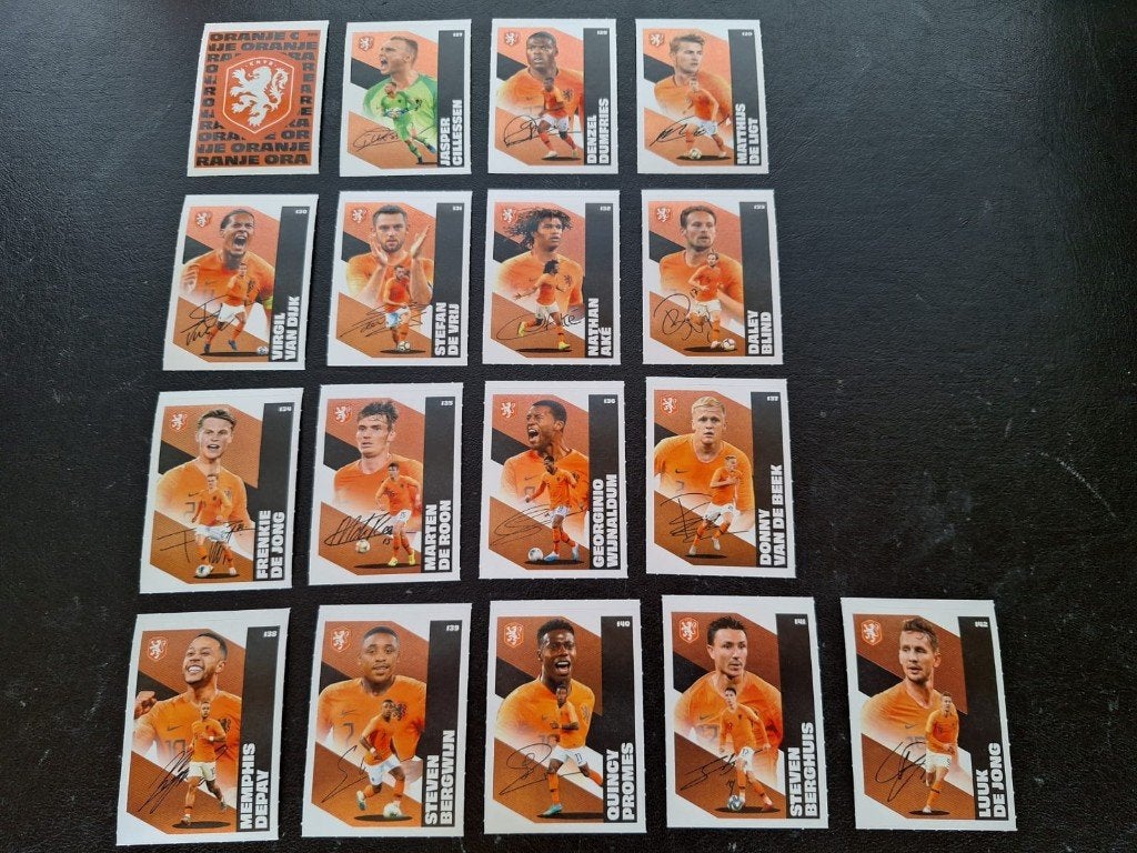 Complete set stickers Nederlands Elftal 2020-21, Ophalen of Verzenden, Zo goed als nieuw, Overige binnenlandse clubs, Poster, Plaatje of Sticker