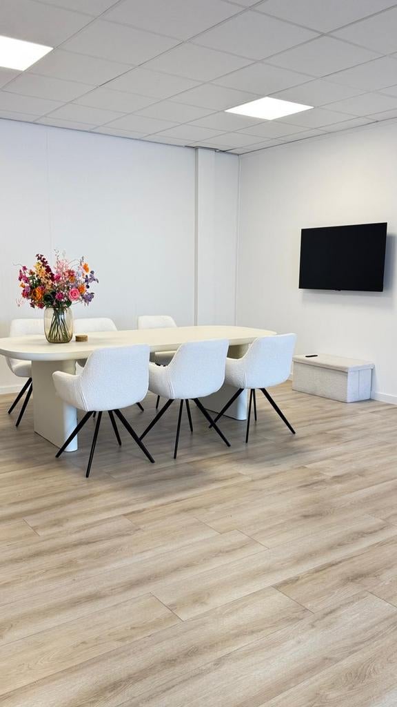 Moderne eethoek met 6 stoelen - 1 jaar oud, Huis en Inrichting, Ophalen of Verzenden