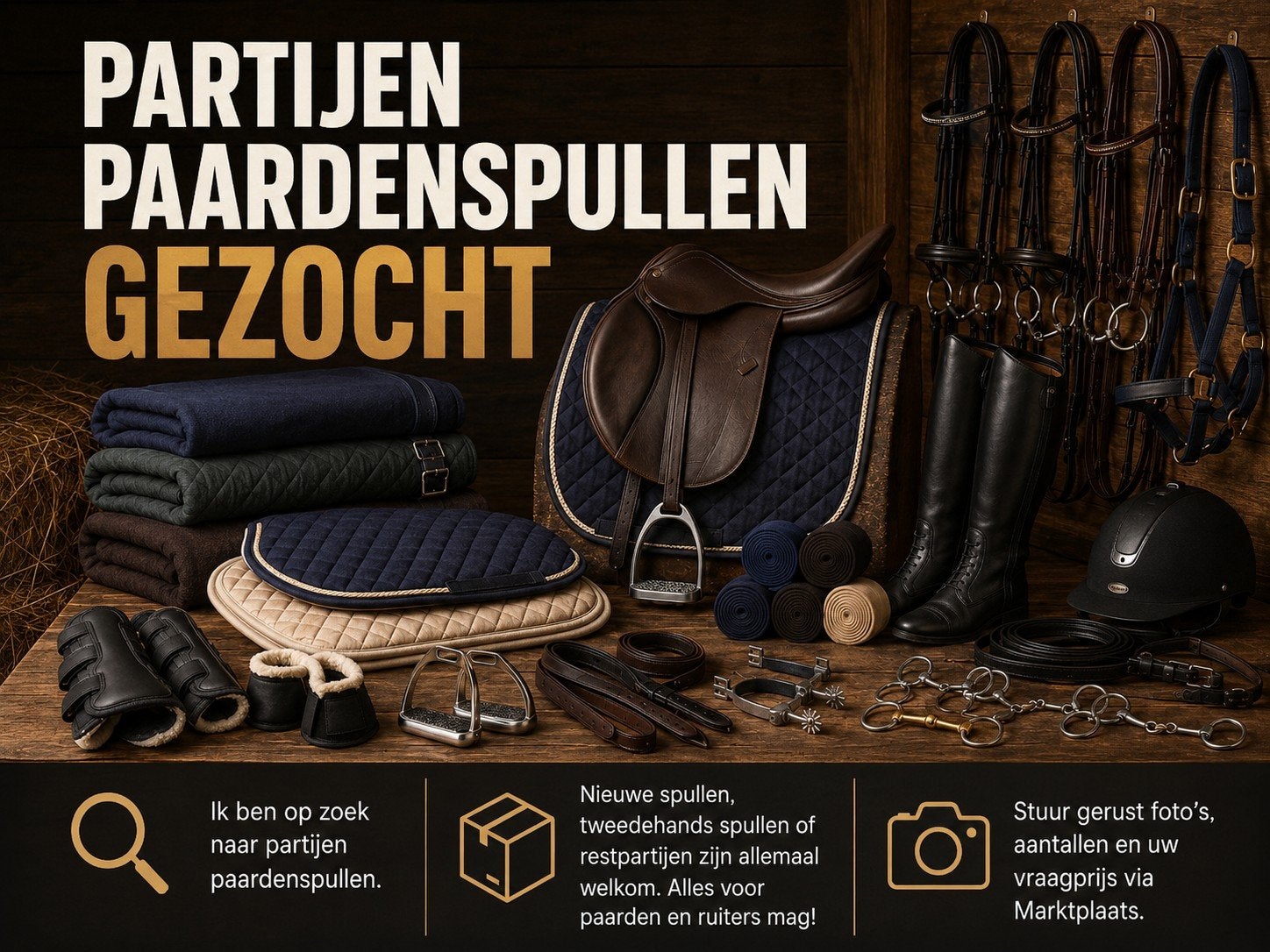 Partijen paardenspullen gezocht, Dieren en Toebehoren, Ophalen of Verzenden