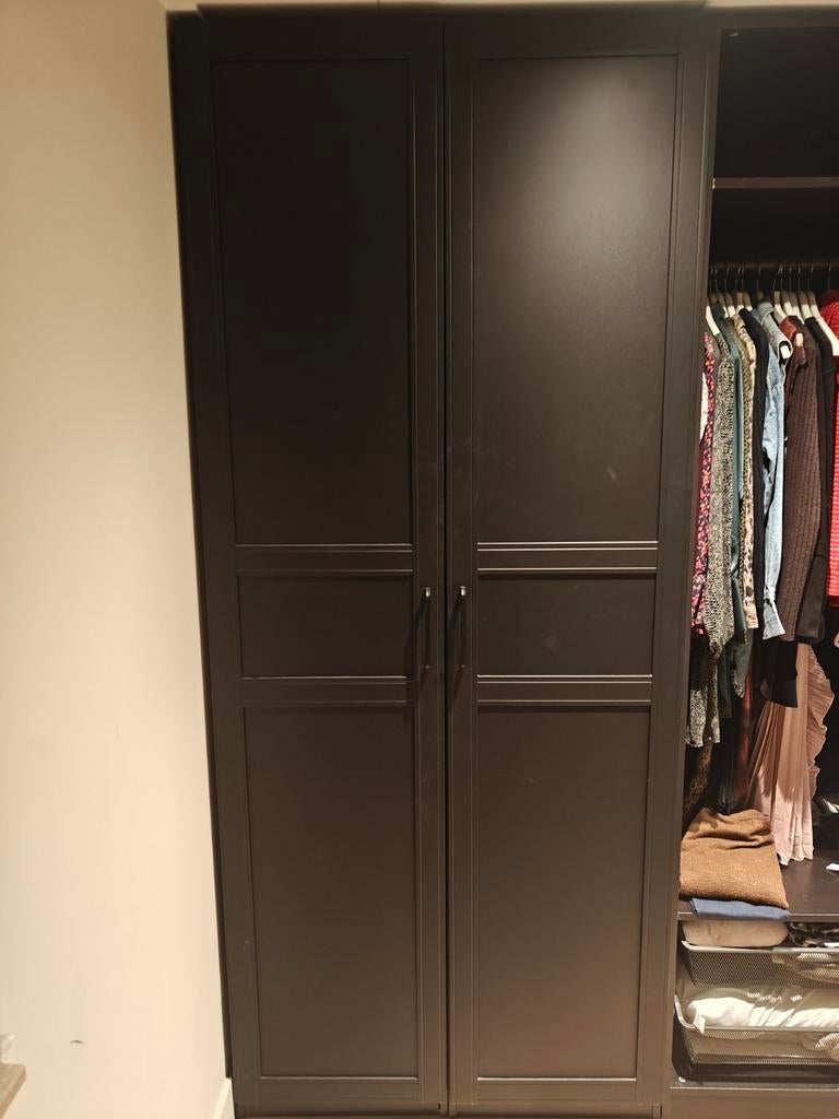 4 zwarte IKEA Pax kledingkast deuren, Overige materialen, Gebruikt, 200 cm of meer, Minder dan 25 cm