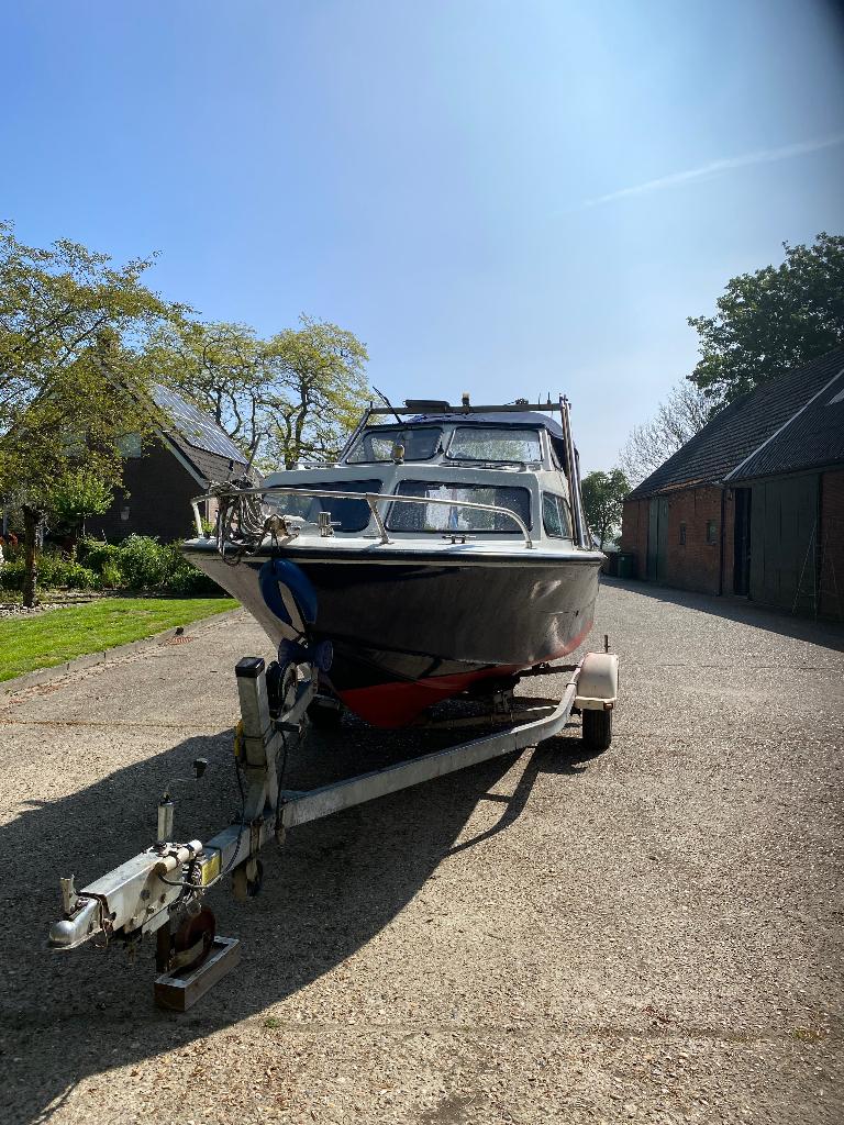 Boot met bb motor 25 pk, Watersport en Boten, Ophalen, 10 tot 30 pk, Gebruikt, Tot 6 meter