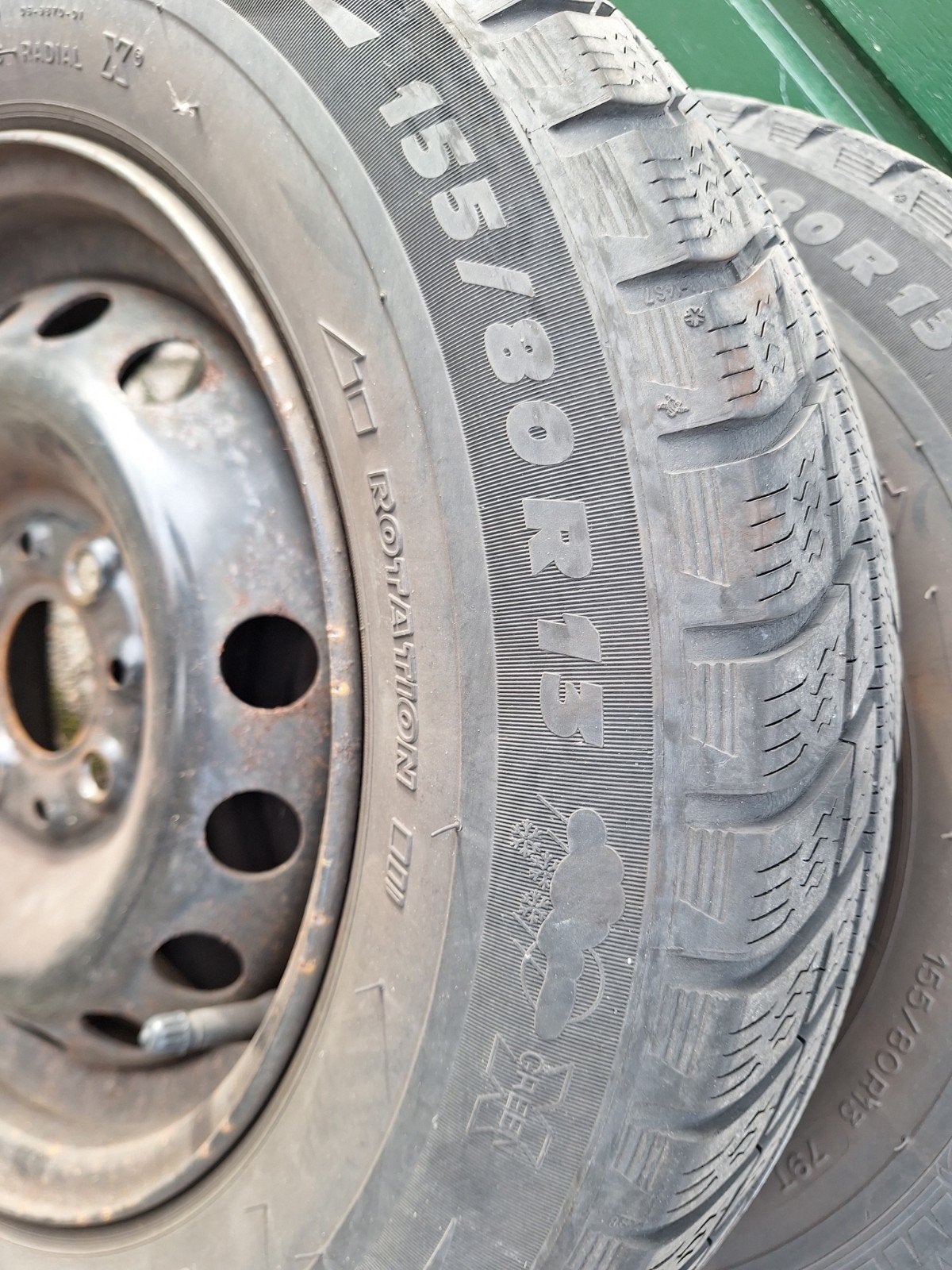 Winterbanden met velgen voor Fiat Panda, Ophalen, Gebruikt