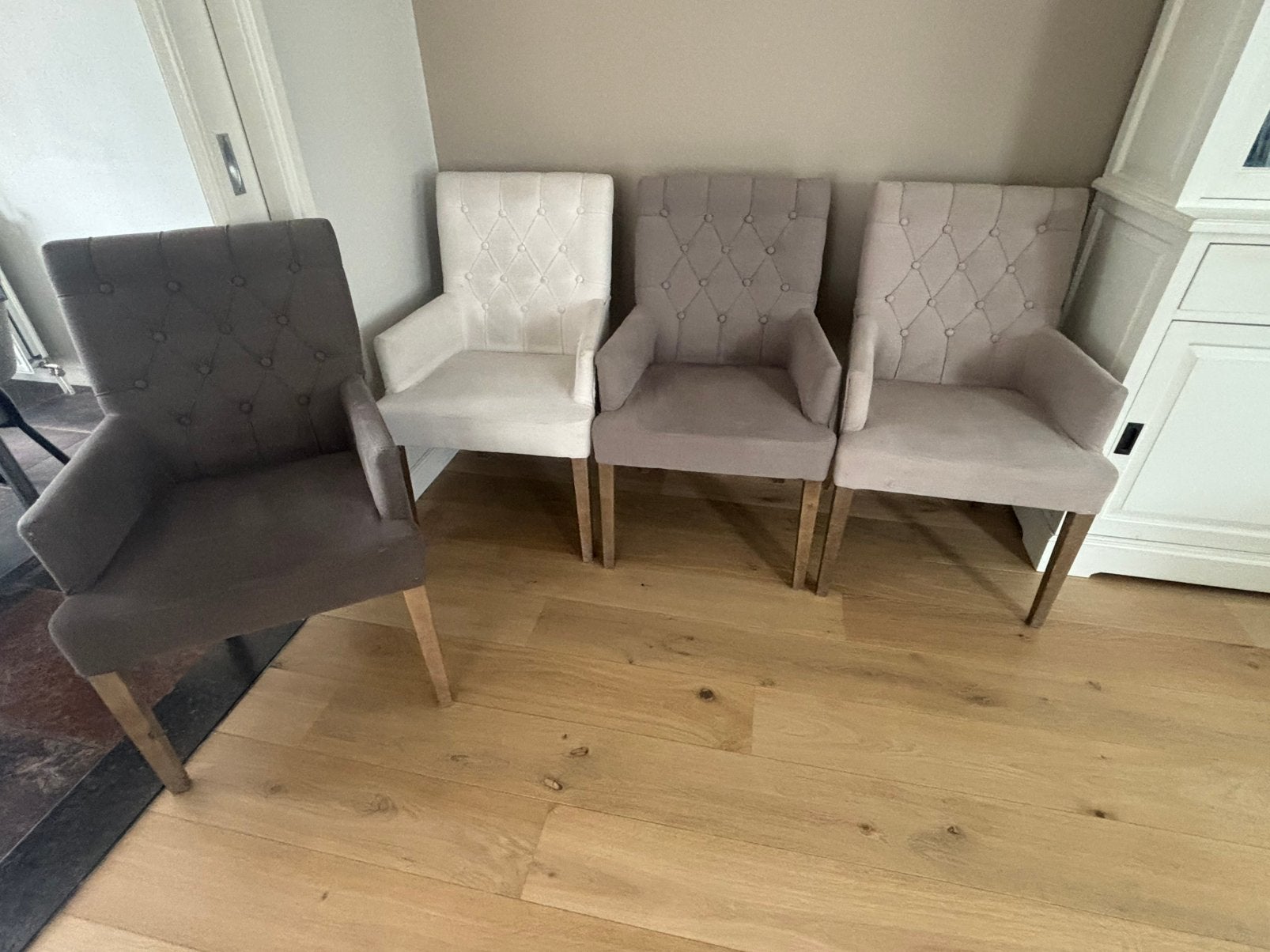 4 Riviera Maison eetkamerstoelen, Ophalen, Gebruikt, Overige kleuren, Landelijk