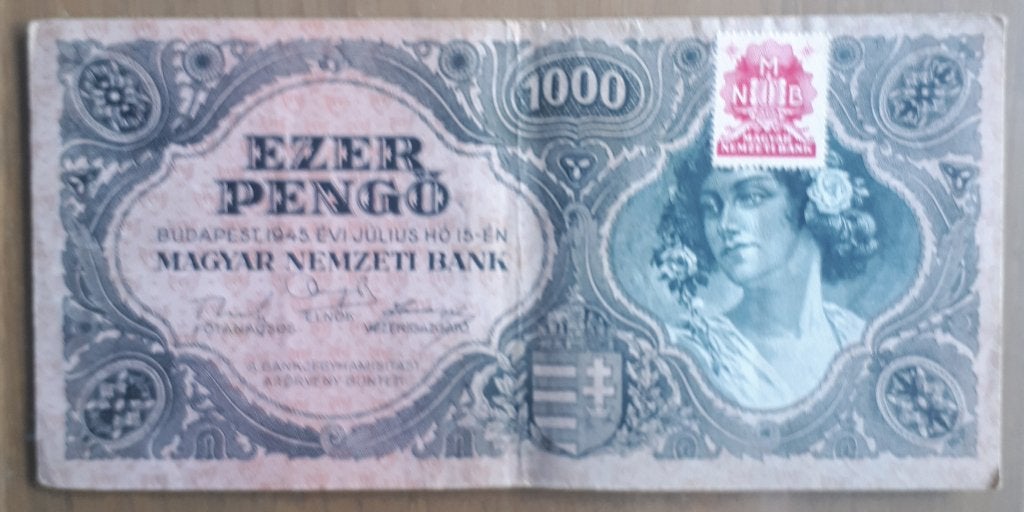 HUNGARY:1000 PENGO 15/7/1945 Pick 118b UNC, Ophalen of Verzenden, Hongarije, Los biljet