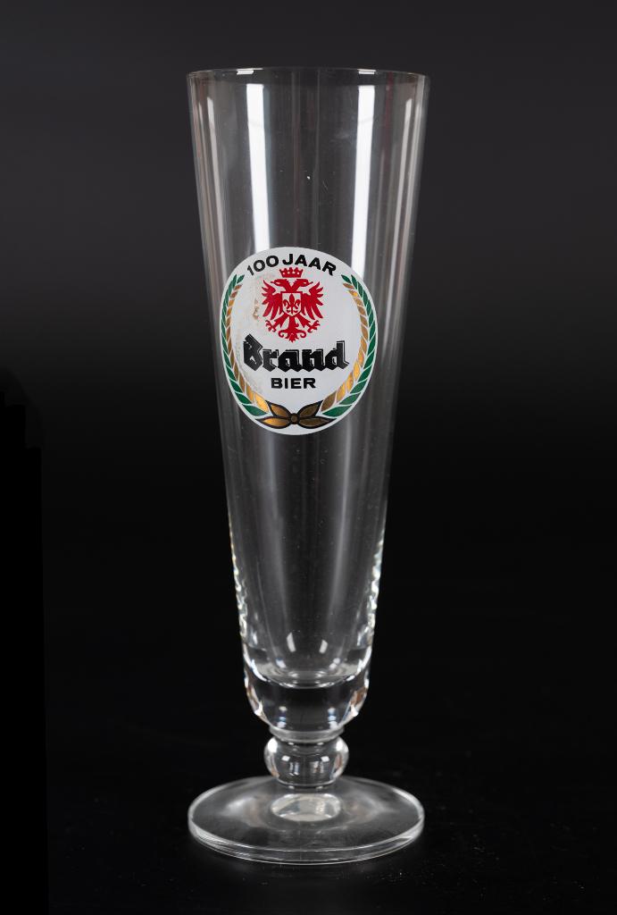 Brand bierglas 100 jaar Brand bier., Ophalen of Verzenden, Gebruikt, Glas of Glazen, Brand