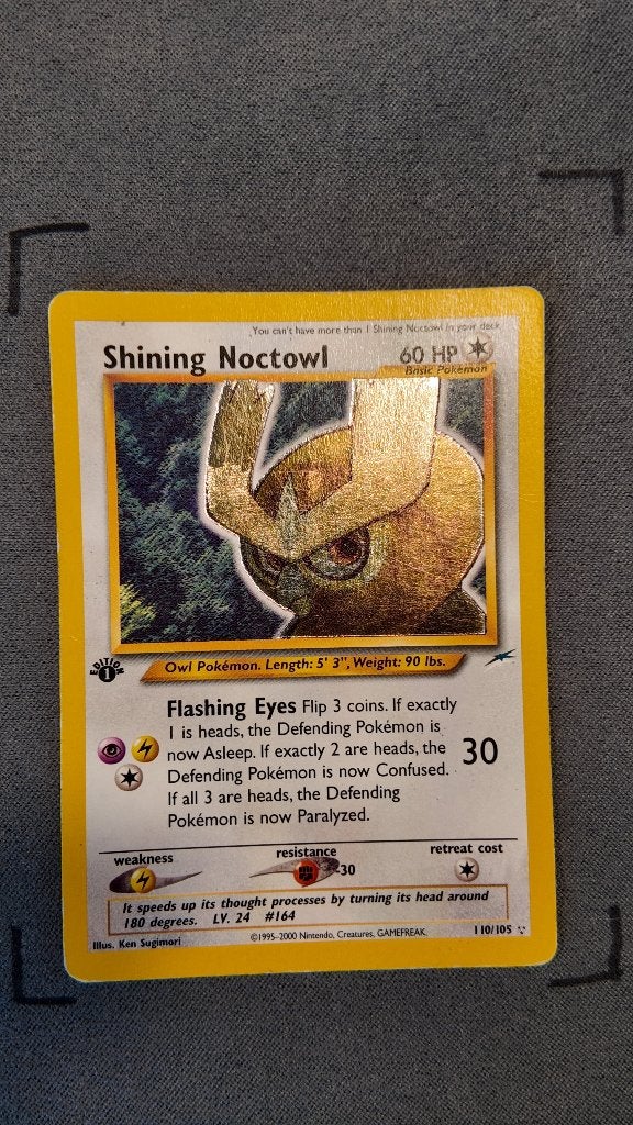 Shining Noctowl 1 110 Neo Destiny 1st Ed | Pokemon kaart, Ophalen, Zo goed als nieuw, Losse kaart, Foil