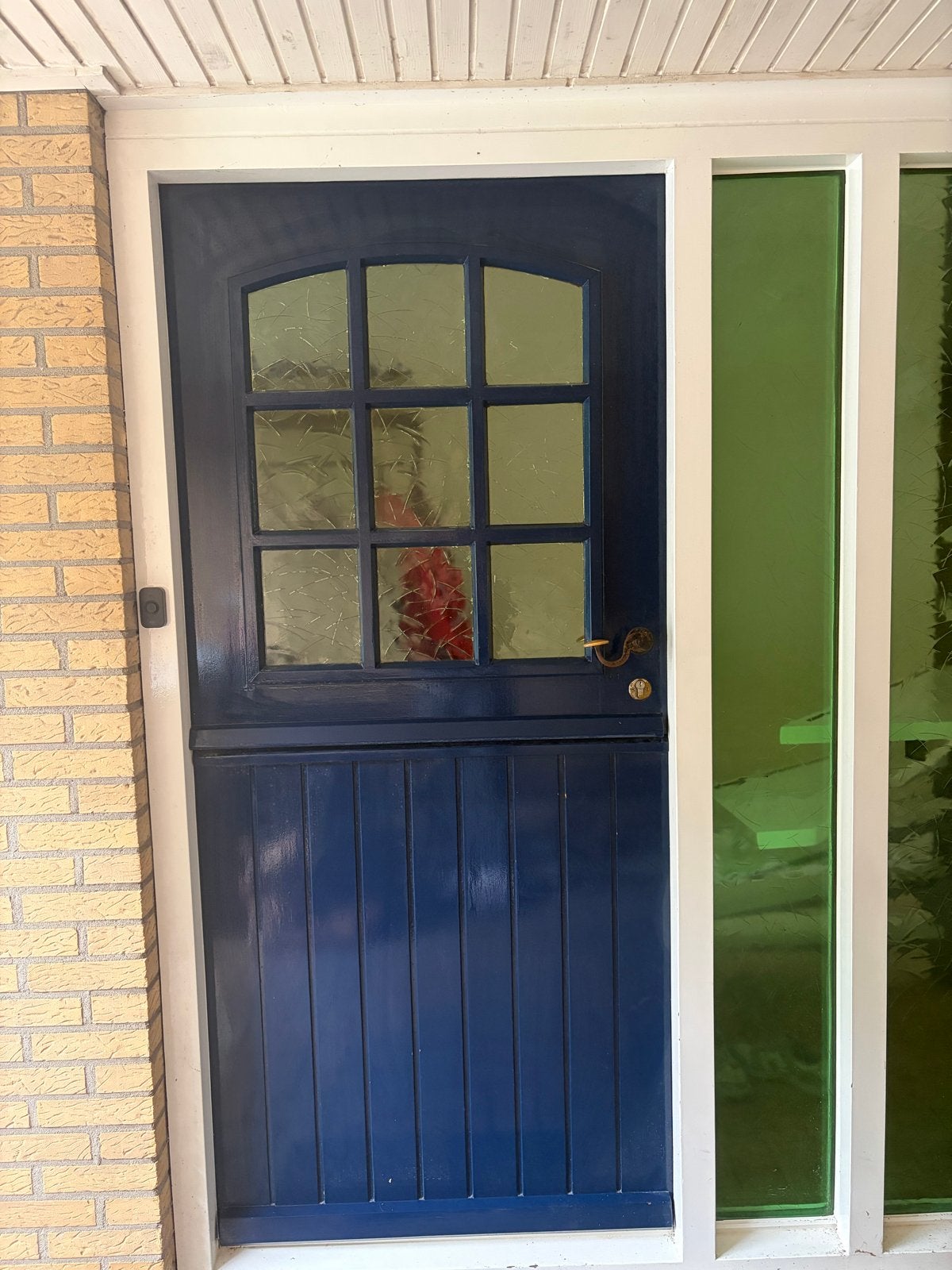 Voordeur - Stal- of boerendeur met glas, Ophalen, Gebruikt, 80 tot 100 cm, Buitendeur