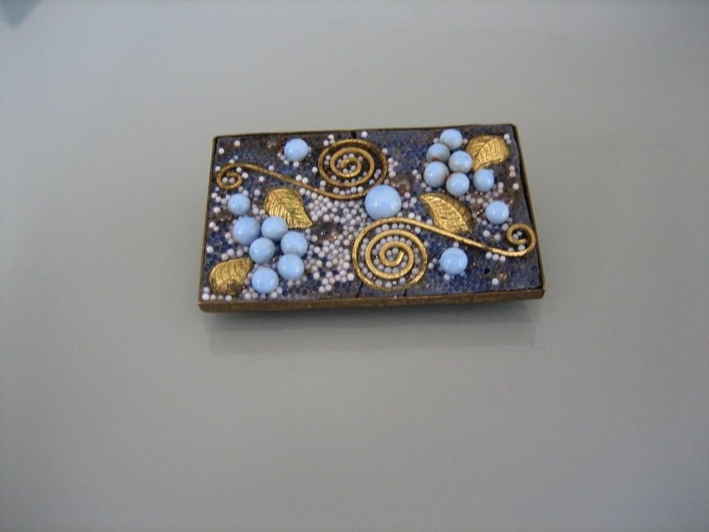 Italiaanse Micro-Mozaïek Broche Ca. 1900, Verzenden, Gebruikt, Zilver, Overige materialen
