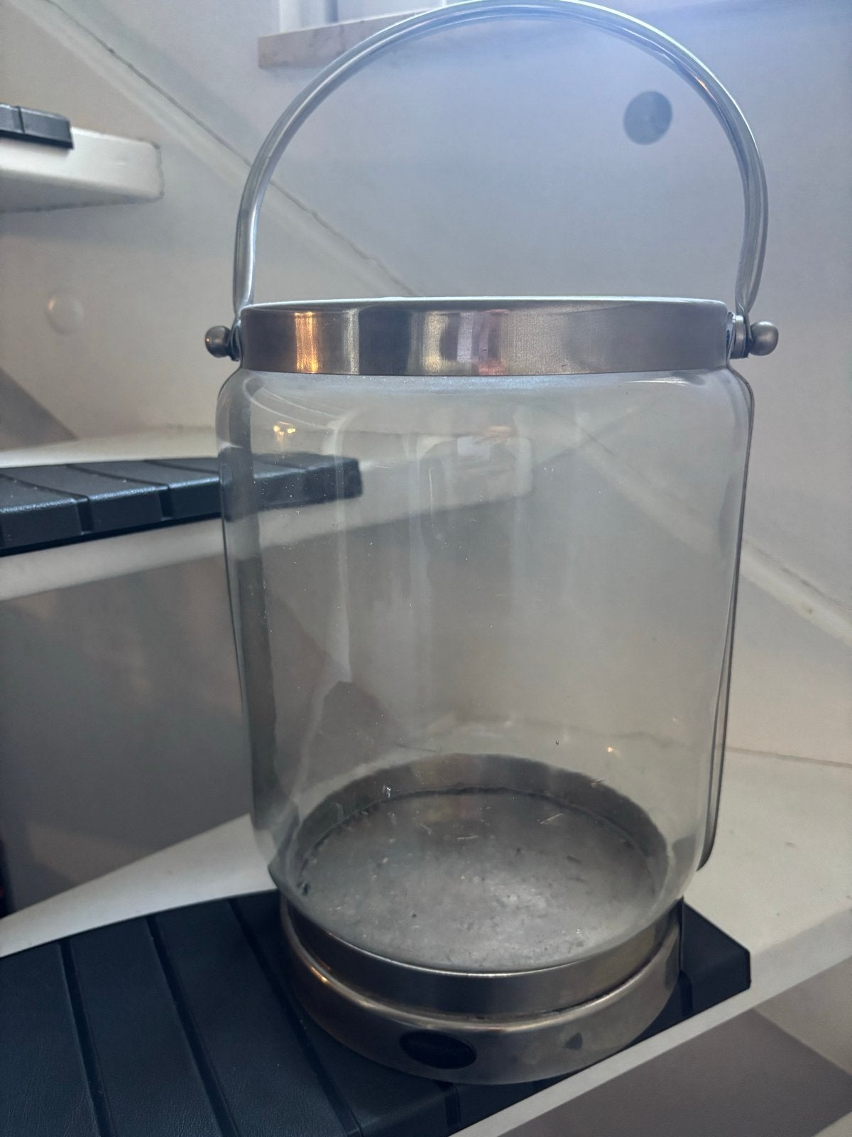 Riverdale Glazen Pot met Metalen Hengsel, Gebruikt, Ophalen of Verzenden, Modern, Glas