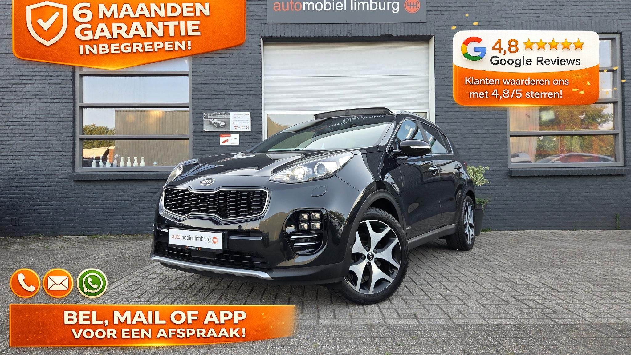 Kia Sportage 1.6 T-GDI 4WD GT-Line PlusLine | VOL OPTIES! |, Auto's, Kia, 4 cilinders, Zwart, Leder, Vierwielaandrijving