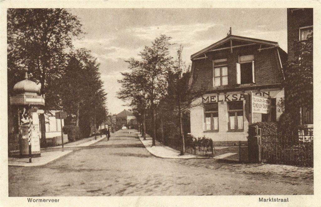Wormerveer - Marktstraat - melksalon - ongelopen, Verzenden, Voor 1920, Ongelopen, Noord-Brabant