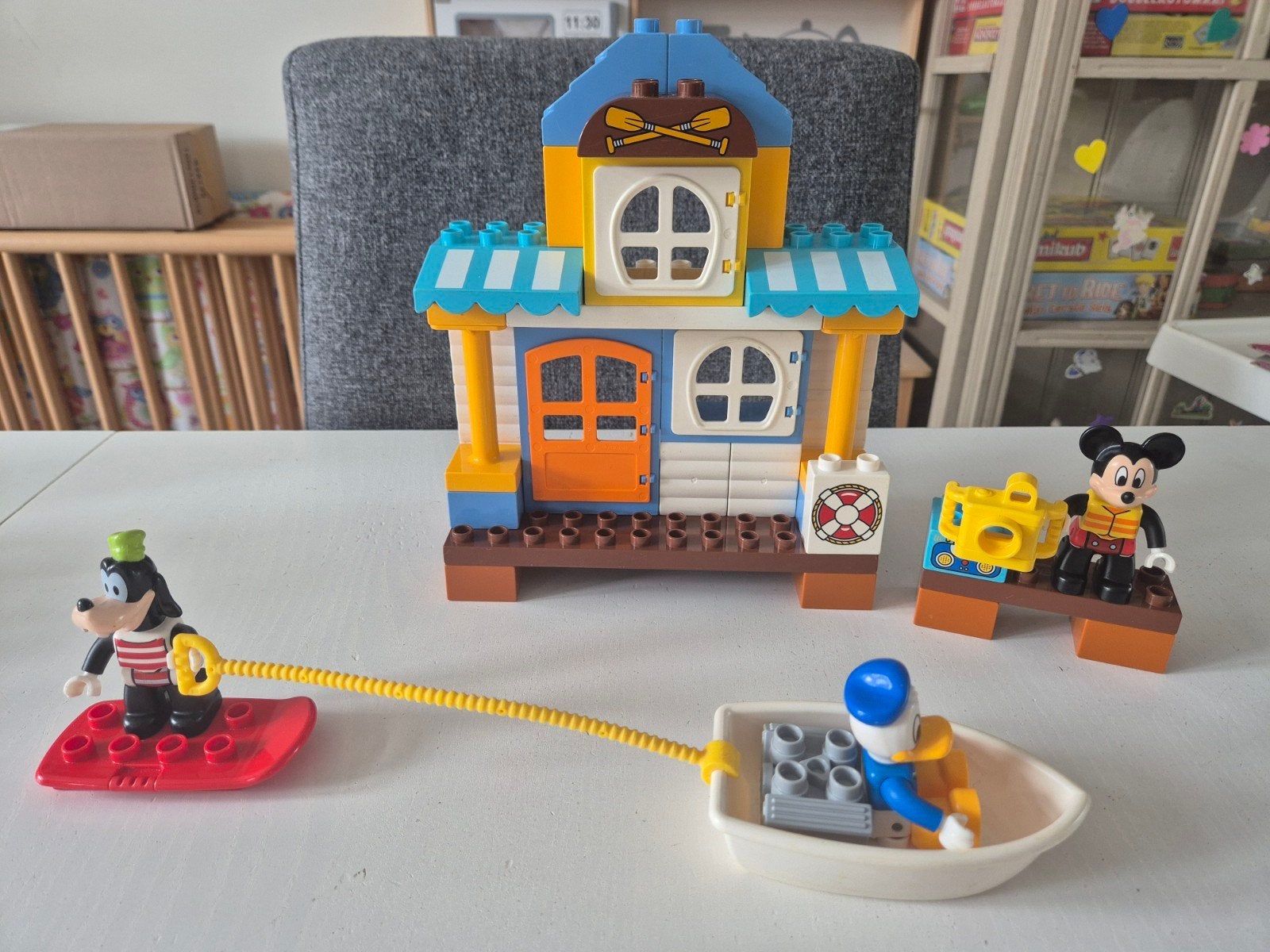 Lego Duplo Mickey & Friends Strandhuis 10827, Gebruikt, Overige thema's, Ophalen of Verzenden, Complete set
