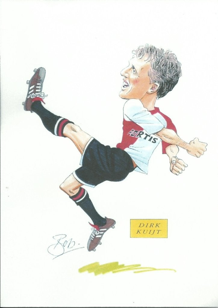 2004-2005 karikatuur Bob Bond Dirk Kuyt Feyenoord, Verzamelen, Sportartikelen en Voetbal, Ophalen of Verzenden, Zo goed als nieuw