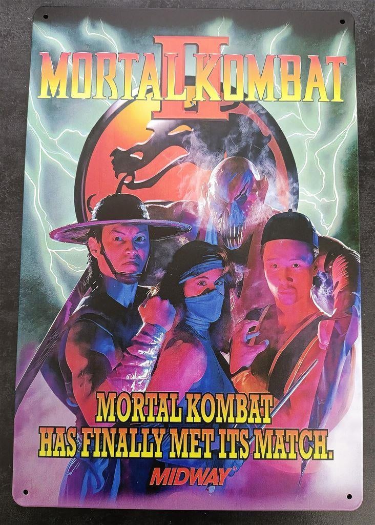 MORTAL KOMBAT II Arcade Metalen Wandbord, Spelcomputers en Games, Games | Overige, Vechten, 1 speler, Nieuw, Ophalen of Verzenden