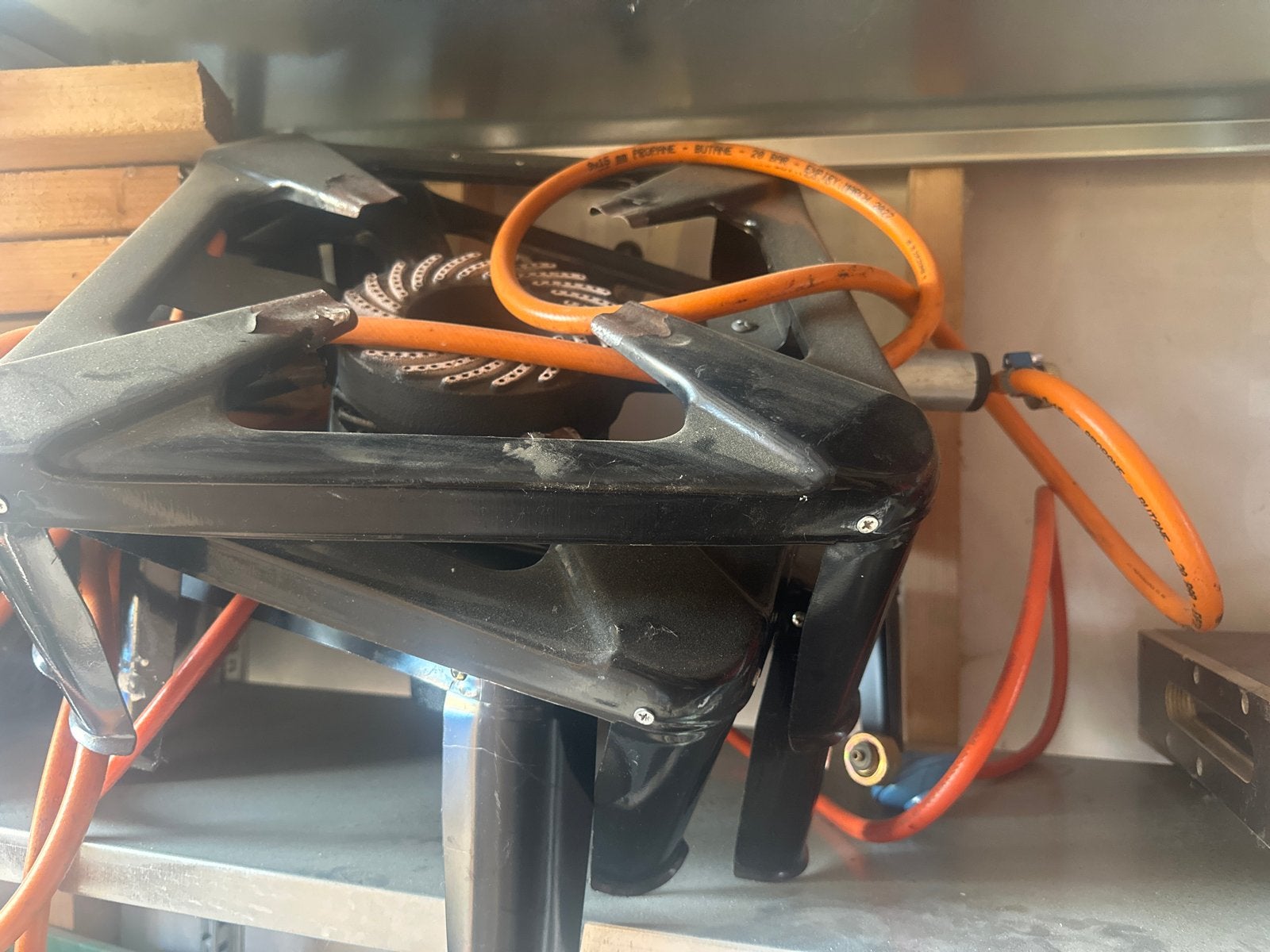 4 stuk Draagbare wokbrander met slang, Tuin en Terras, Ophalen, Gebruikt