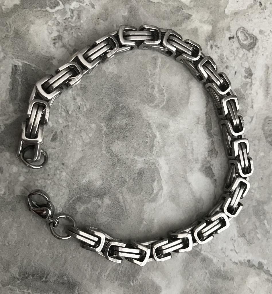 Armband Koningsschakel massief Tibet zilver 21 CM -NIEUW-, Ophalen of Verzenden, Nieuw, Zilver, Overige materialen