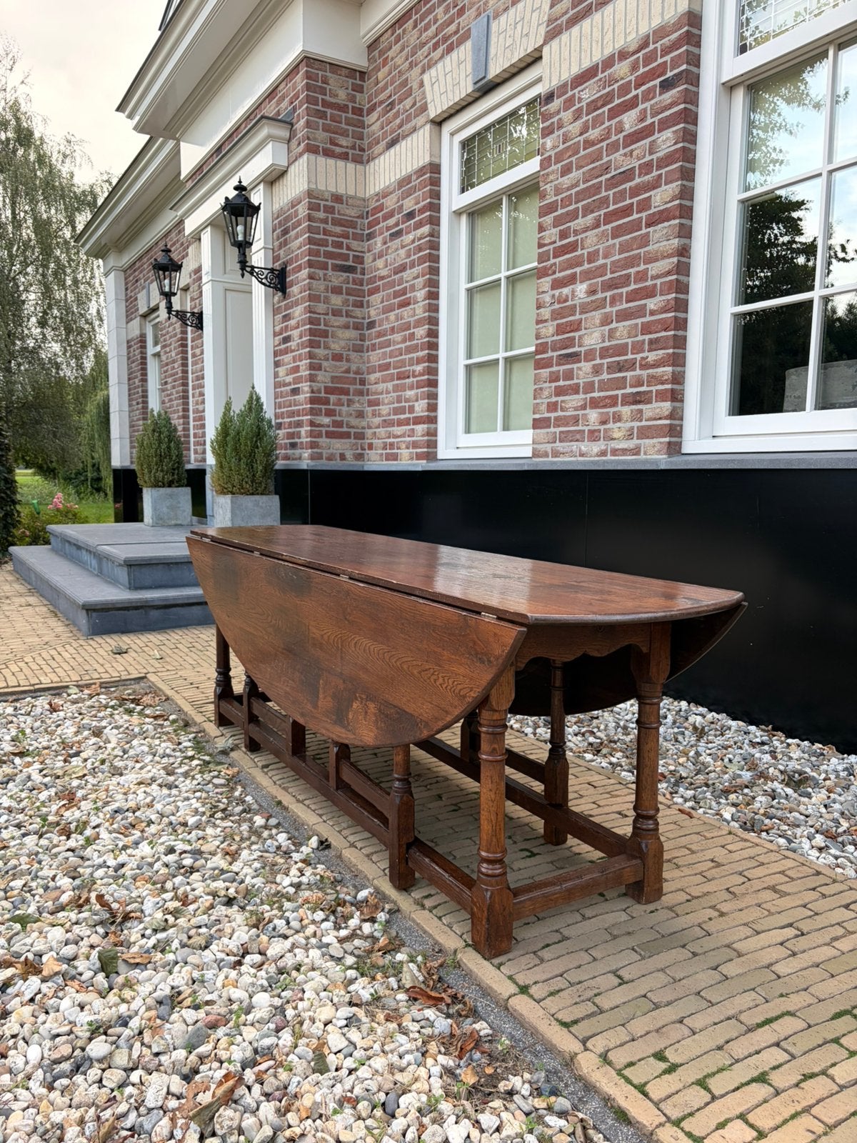 Sidetable massief eikenhout 240 cm landelijk stoer antique, Huis en Inrichting, Ophalen, Landelijk antique stoer, Eikenhout, 200 cm of meer