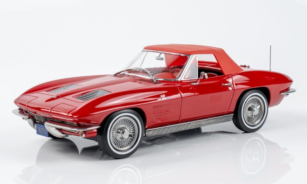 Chevrolet Corvette Sting R Cabrio '63 Rood 1/18 NOREV 189056, Verzenden, Nieuw, Auto, Norev