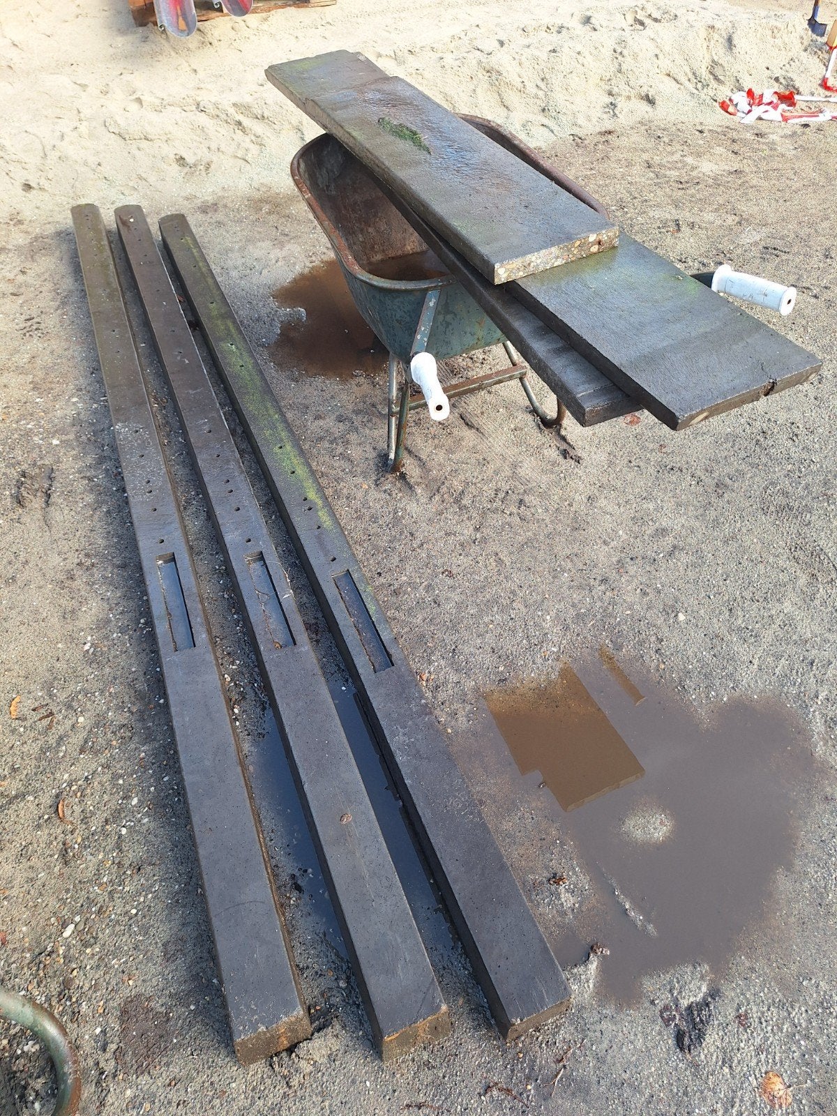 Gratis schutting delen met palen, Tuin en Terras, Ophalen, Gebruikt, 2 meter of meer, 3 tot 6 meter