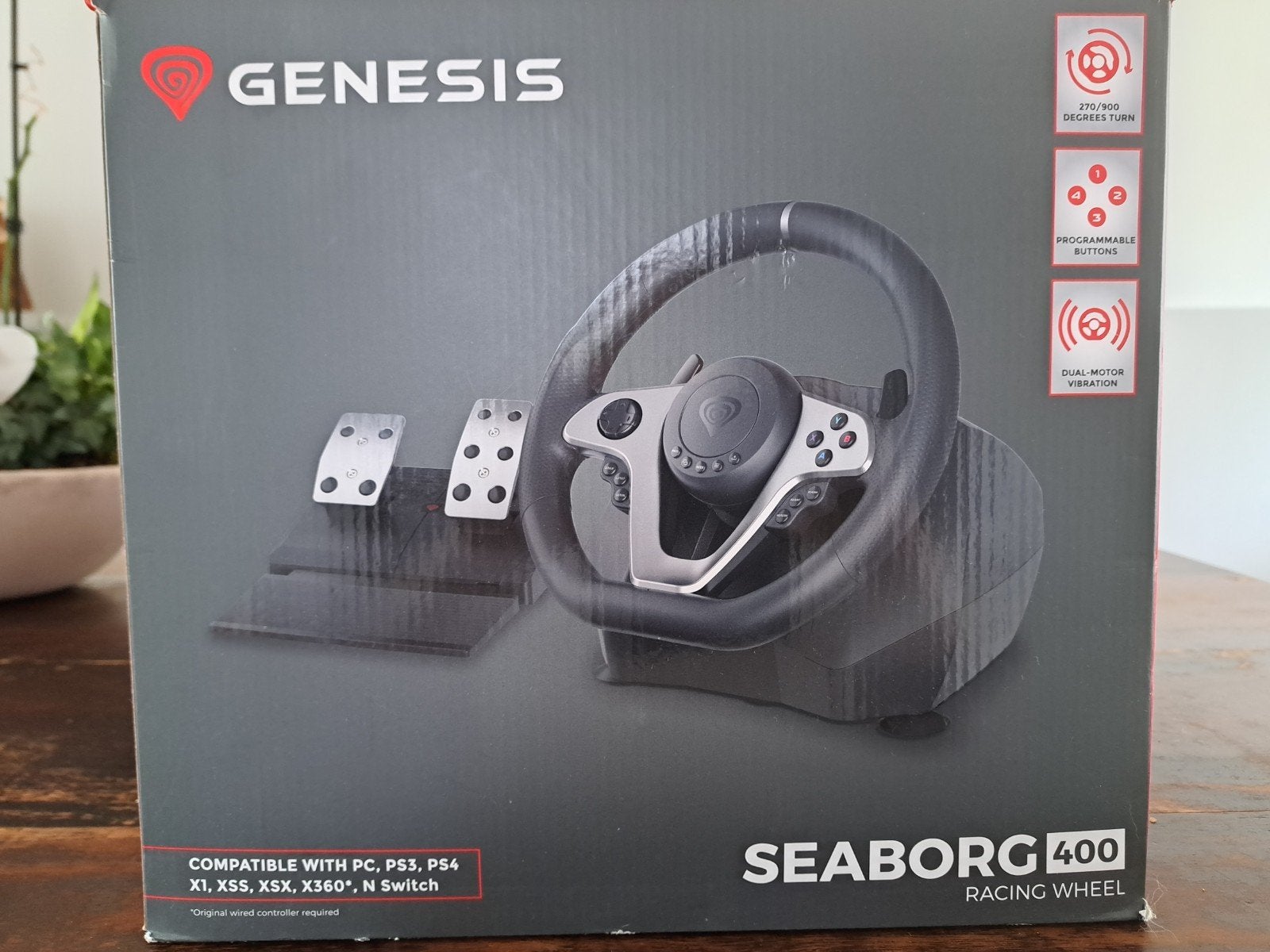 Genesis Seaborg 400 Racestuur met Pedalen, Racestuur, Force feedback, Zo goed als nieuw, PC
