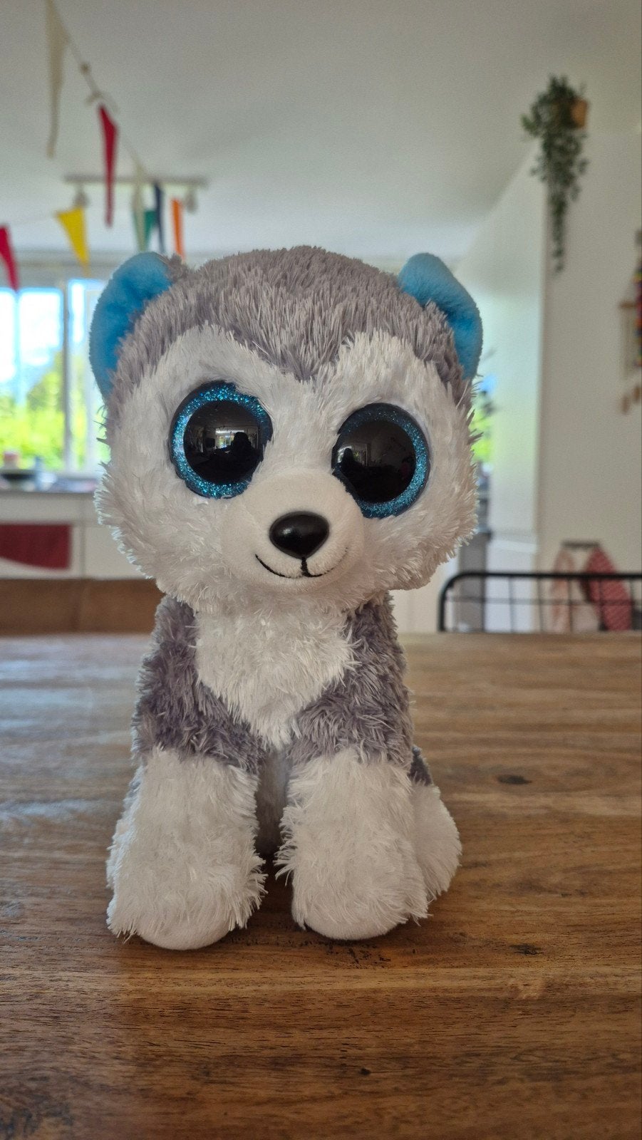 Ty Beanie Boo Husky knuffel - Duke, Grijs, Zo goed als nieuw, Middelgroot (20 tot 80 cm), Ty
