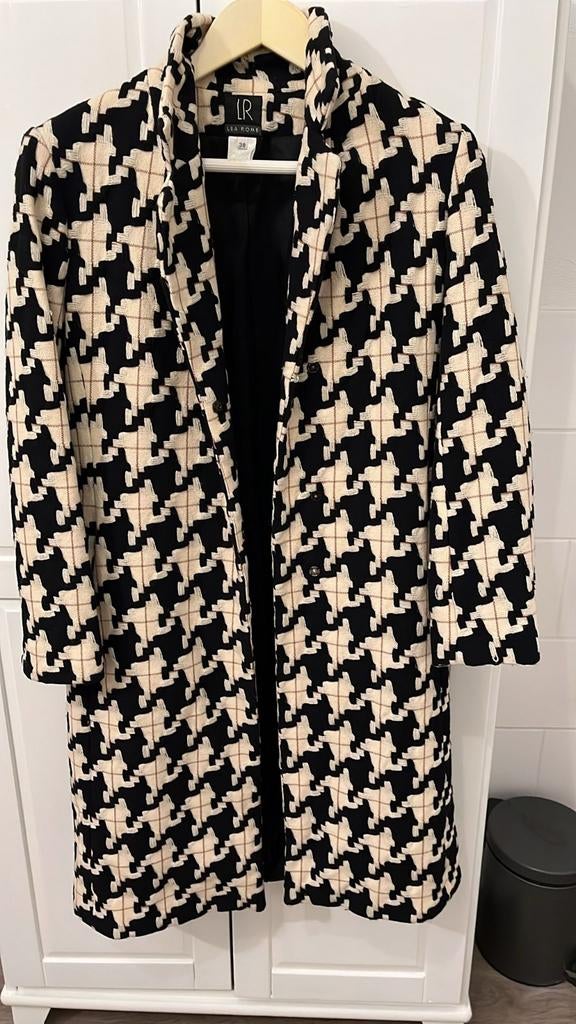Jas Leo Rome Maat 38 - Zwart/Beige Pied-de-poule, Maat 38/40 (M), Zwart, Ophalen of Verzenden, Zo goed als nieuw