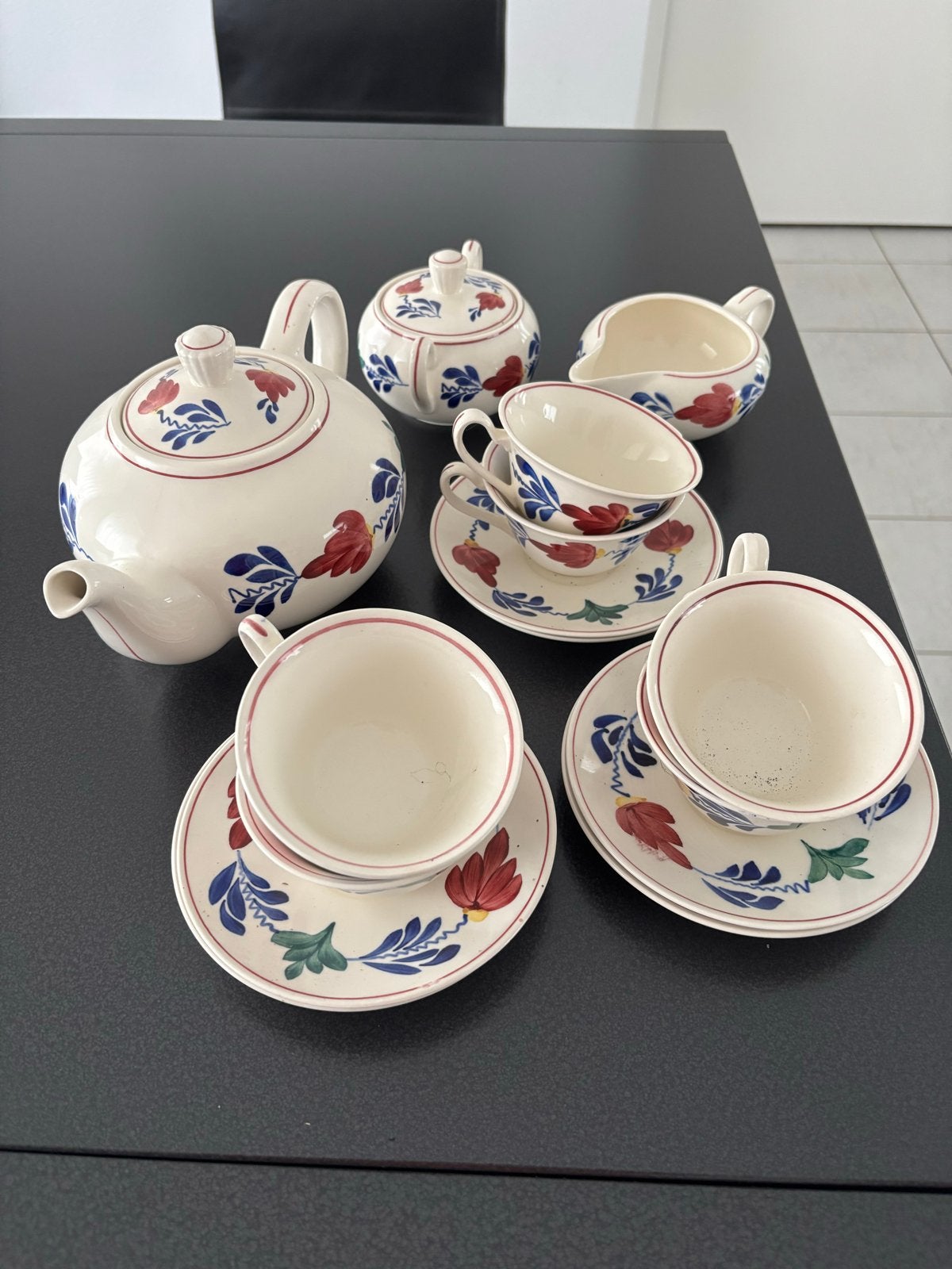 Vintage P. Regout & Co. Maastricht theeservies, Antiek en Kunst, Antiek | Servies compleet, Ophalen