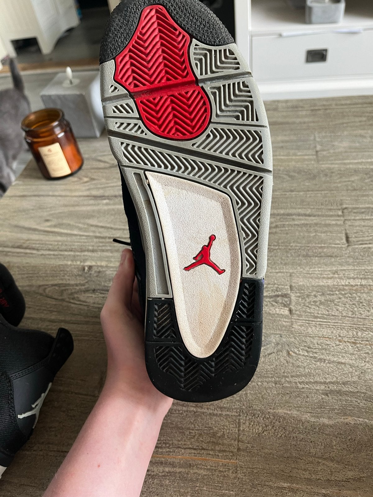 Jordan 4s, Zwart, Ophalen of Verzenden, Gedragen, Veterschoenen