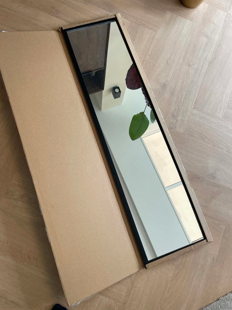 Ikea LILJETRÄD spiegel 115 x 30 cm zwart, NIEUW, Huis en Inrichting, Woonaccessoires | Spiegels, Ophalen, Minder dan 50 cm, 100 tot 150 cm