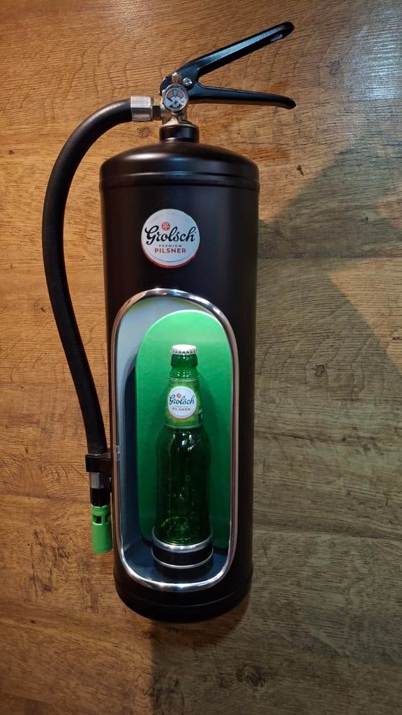 Grolsch brandblusser lamp, Verzamelen, Biermerken, Ophalen of Verzenden, Reclamebord, Plaat of Schild, Grolsch