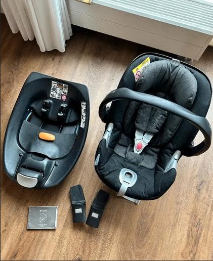 Cybex Aton Q Plus + base, Gebruikt, Isofix, 0 t/m 13 kg, Verstelbare rugleuning