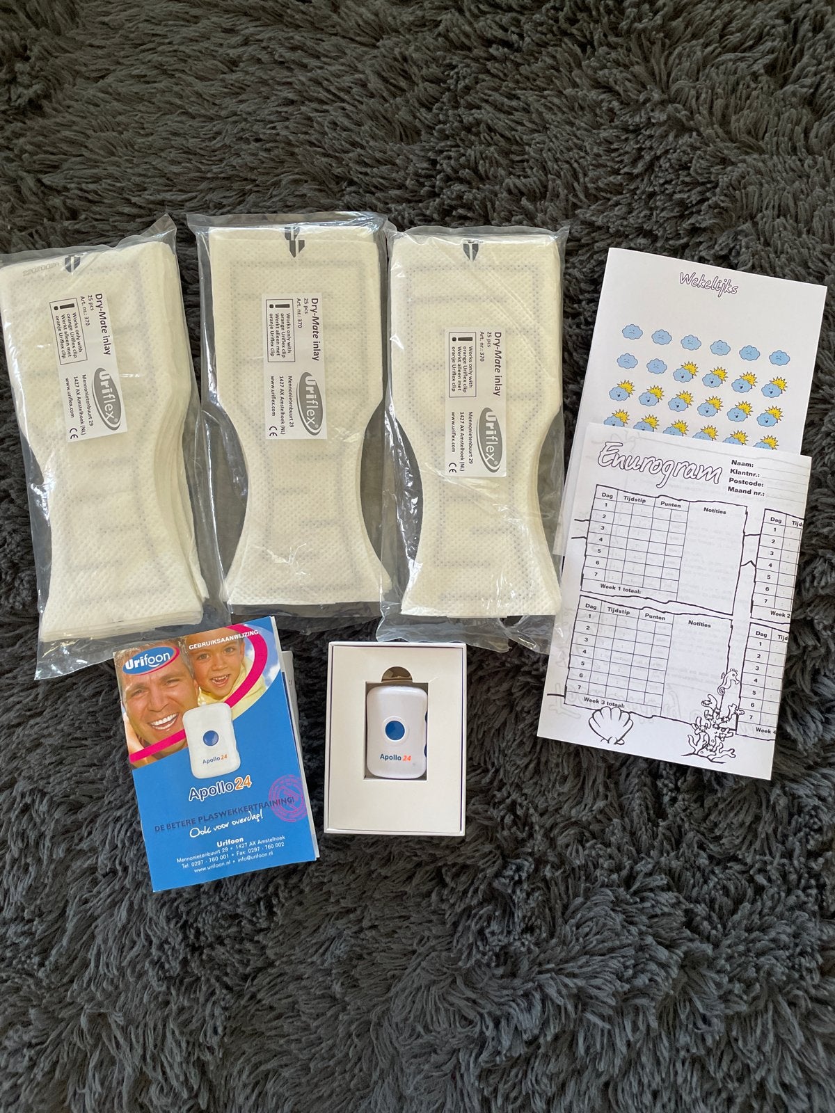 Urifoon Apollo24 plaswekker training met Dry-Mate Inlays, Ophalen of Verzenden, Zo goed als nieuw