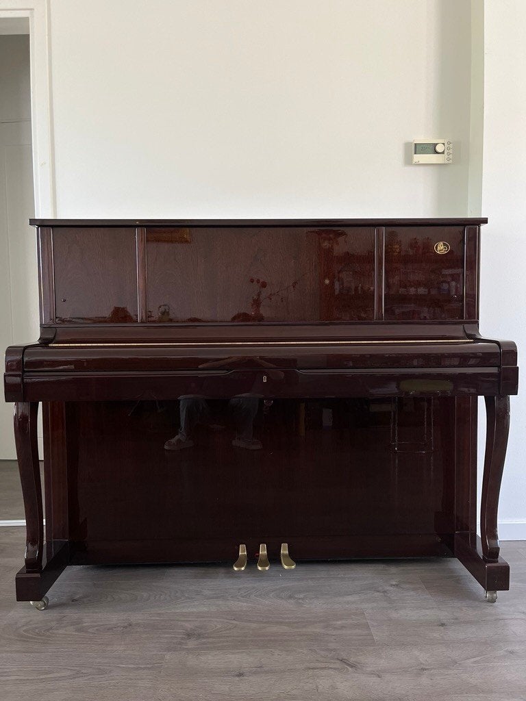 Kawai NK-218 Upright Piano - High Gloss Dark Brown, Ophalen, Bruin, Zo goed als nieuw, Piano