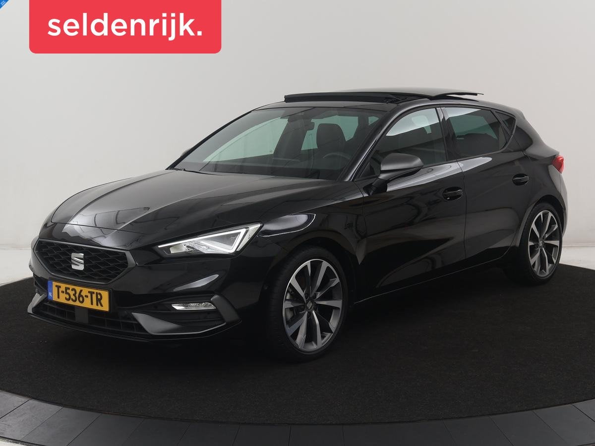 SEAT Leon 1.5 eTSI FR Business Intense | Panoramadak | Leder, Stof, 4 cilinders, Leon, Zwart