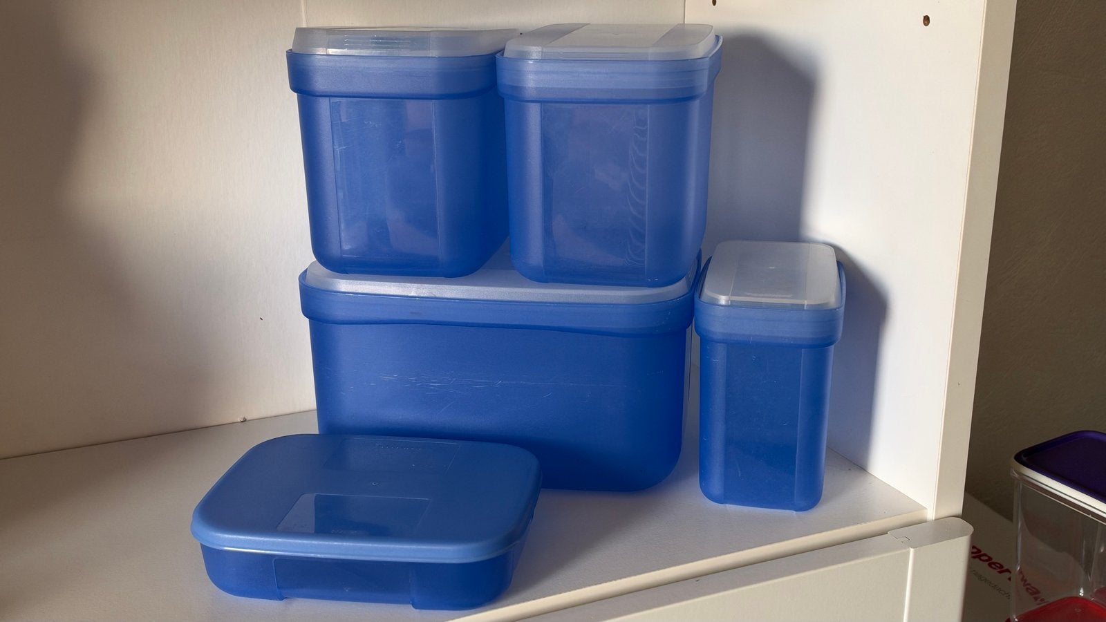 Tupperware lade bewaardozen, Bewaardoos, Blauw, Ophalen of Verzenden, Zo goed als nieuw