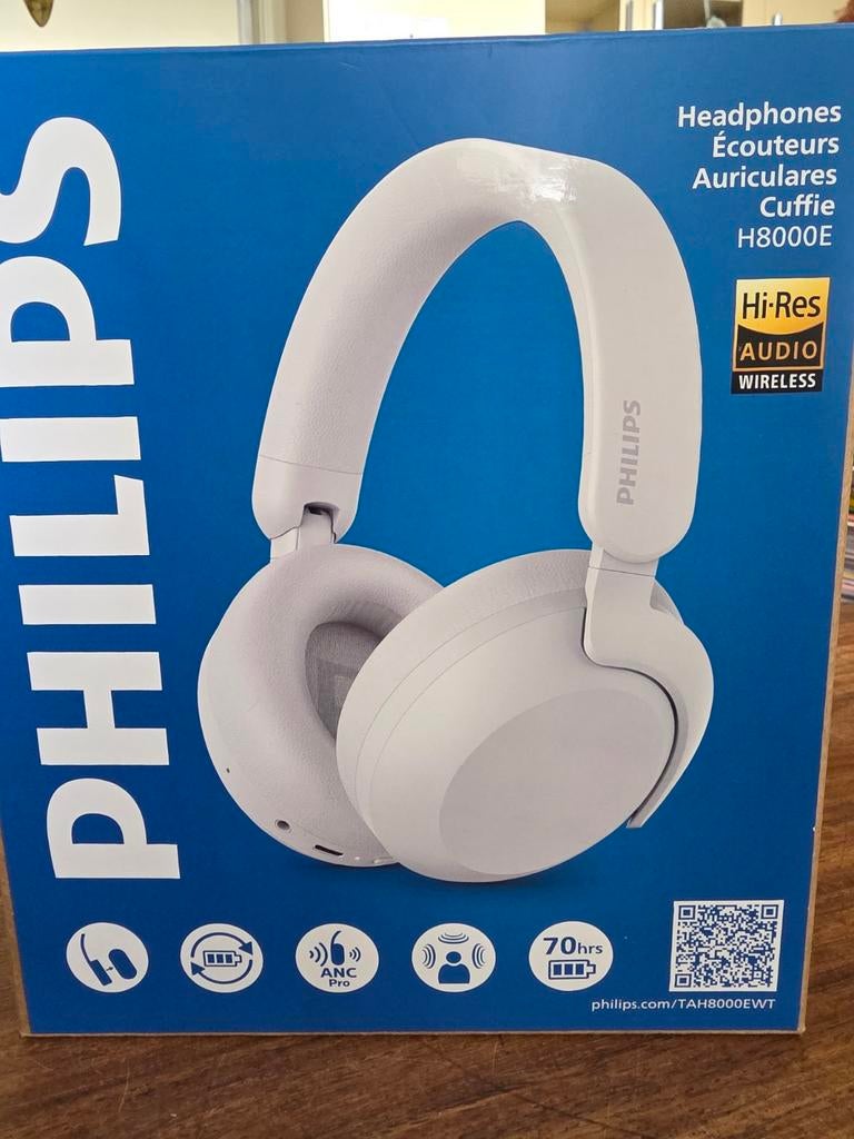 Philips TAH8000E Hi-Res Audio Draadloze Koptelefoon NIEUW, Philips, Nieuw, Ophalen of Verzenden, Over oor (circumaural)
