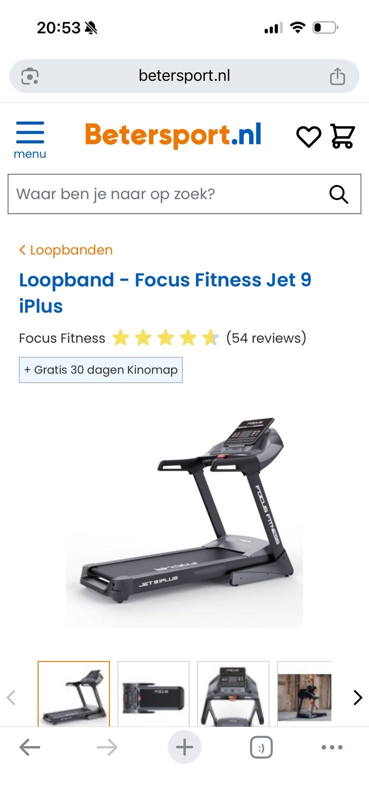 Loopband Focus fitness 9jet iplus vaste prijs, Ophalen, Zo goed als nieuw