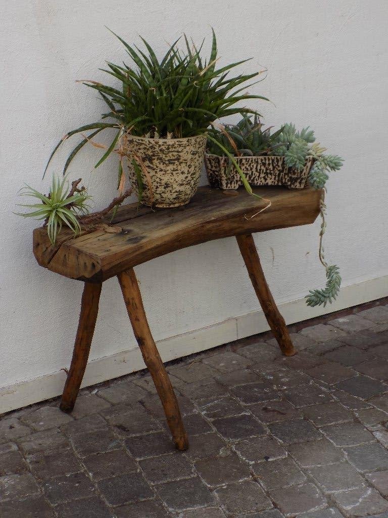 Vintage Tafel Wabi sabi bijzettafel zwaar massief hout, Ophalen, Gebruikt, Hout