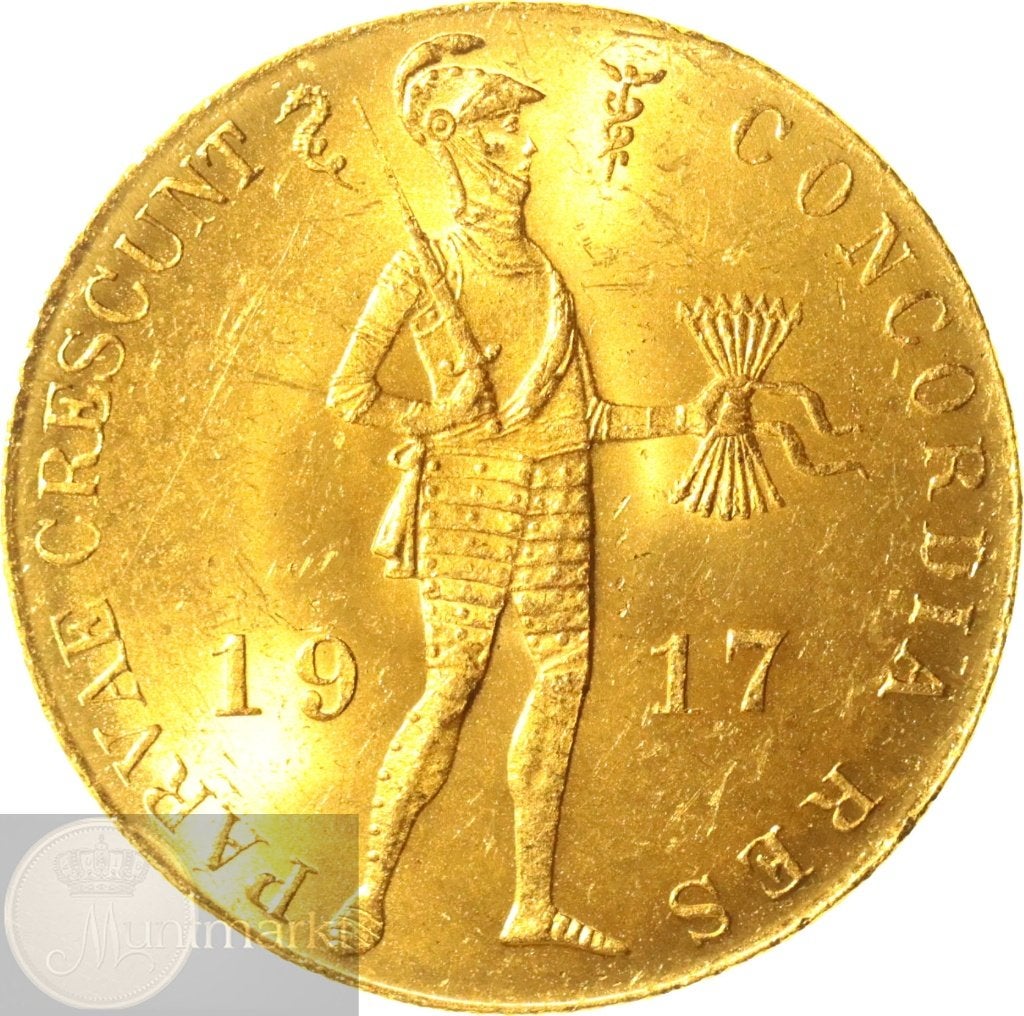 Nederland - Gouden dukaat 1917, Koningin Wilhelmina, Losse munt, Goud, Overige waardes